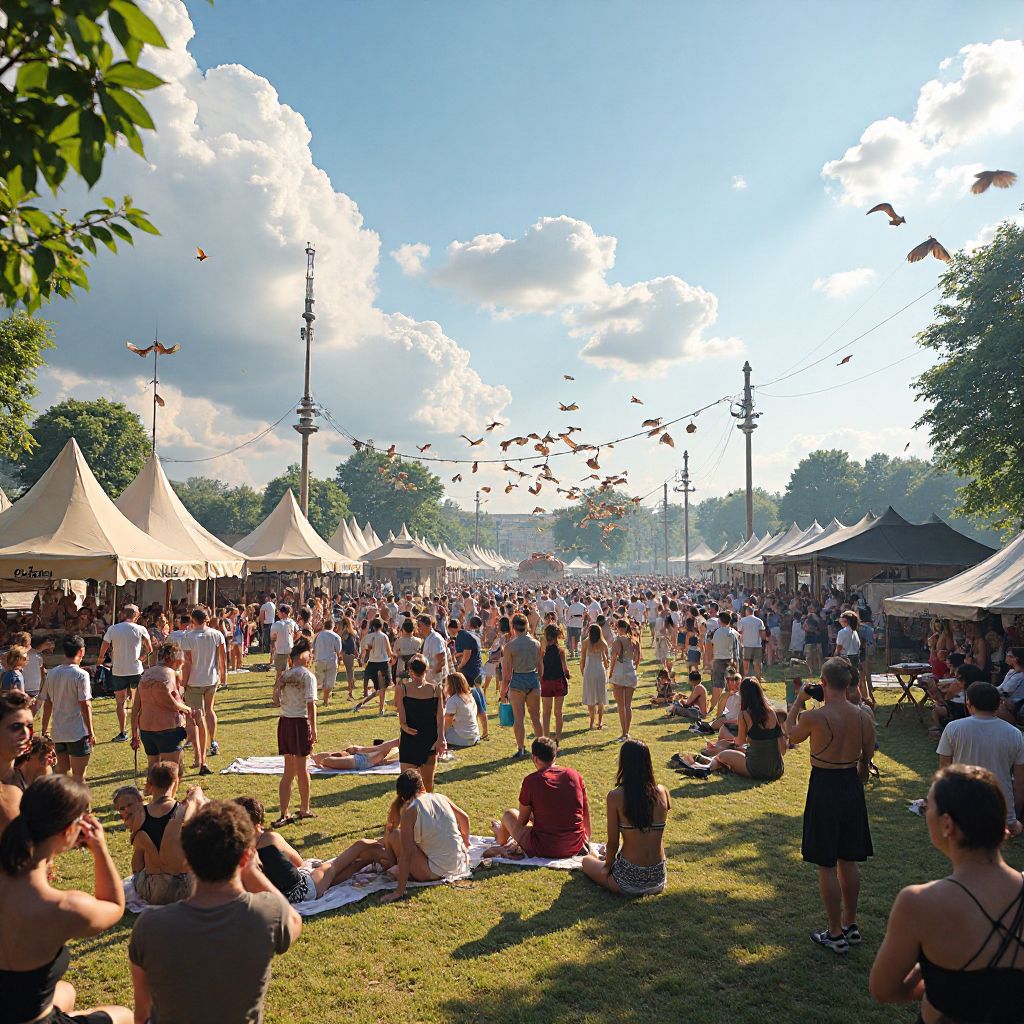 Outdoor creative festival with installations